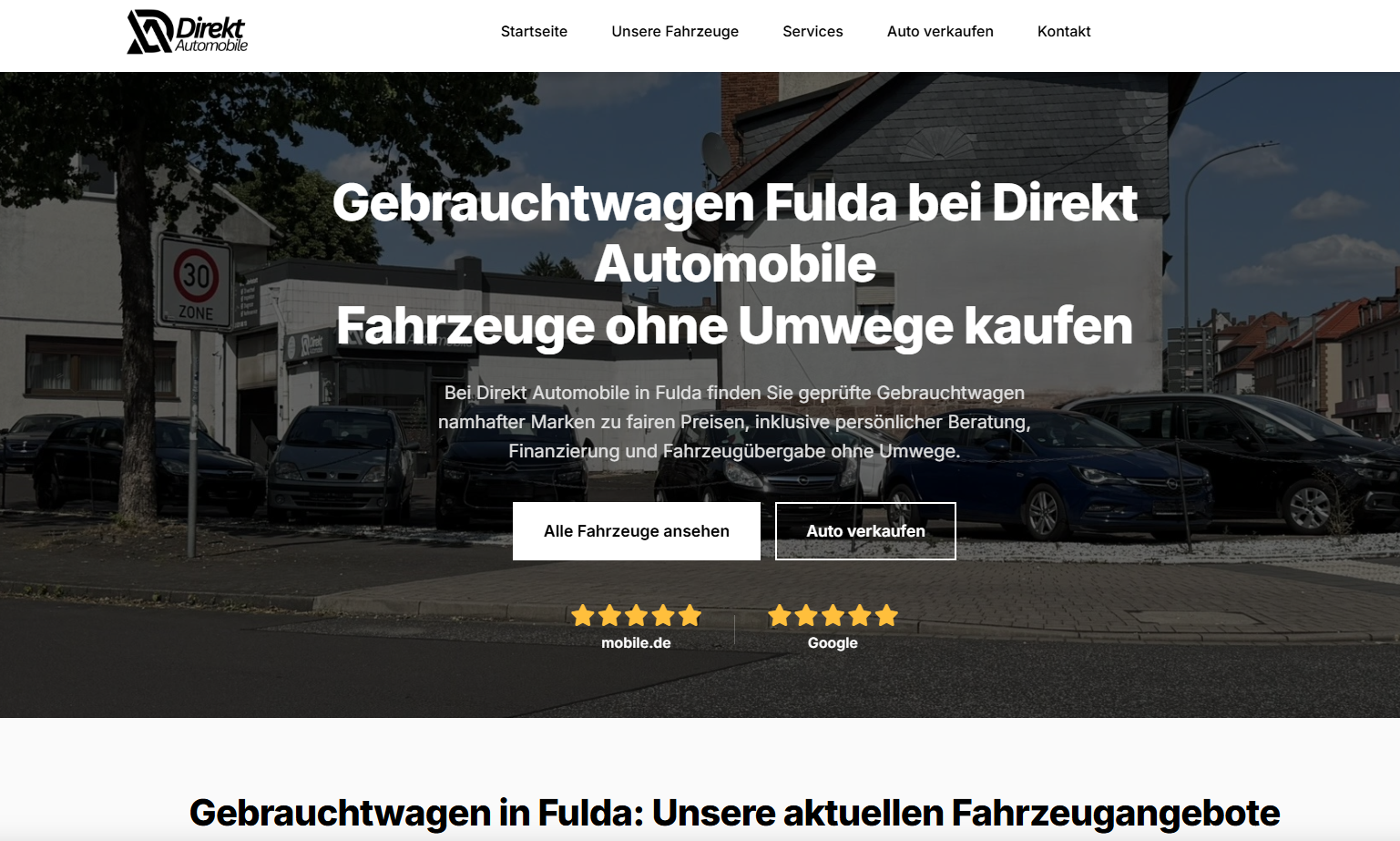 Autohandel Webseite